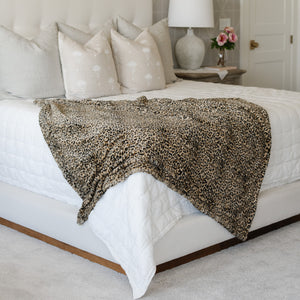 Classic Leopard Faux Fur Home Throw Blankets