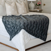 Charcoal Faux Fur Home Throw Blankets