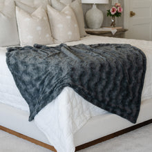 Charcoal Faux Fur Home Throw Blankets