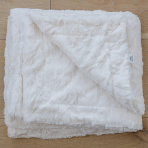 Solid Ivory Faux Fur Home Throw Blankets