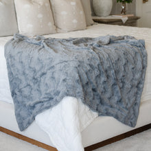 Solid Gray Faux Fur Home Throw Blankets