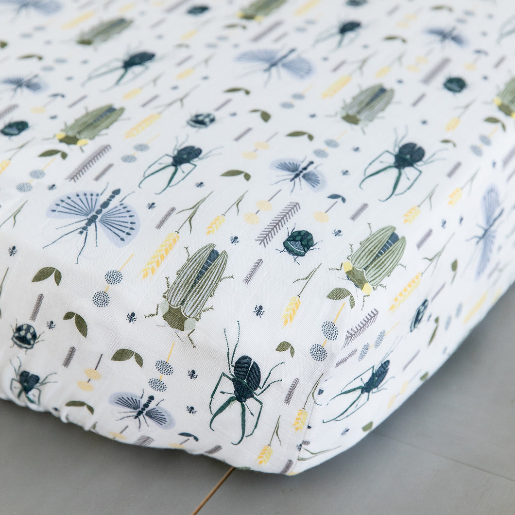 Busy Bugs Cotton Crib Sheet