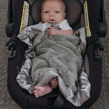 Gray Plush Satin Border Baby Blankets