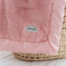 Pink Plush Satin Border Baby Blankets