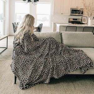 Leopard Fleece Throw Blanket