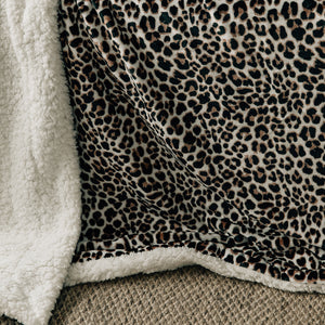 Leopard Sherpa Fleece Throw Blanket