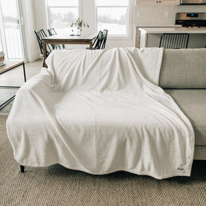 Ivory Fleece Throw Blanket
