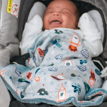Space Blue Minky Baby Blankets