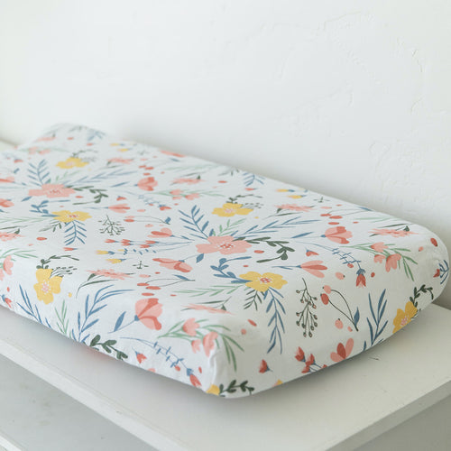 Floral Burst Cotton Changing Pad Cover