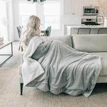 Gray Sherpa Fleece Throw Blanket