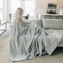 Gray Fleece Throw Blanket
