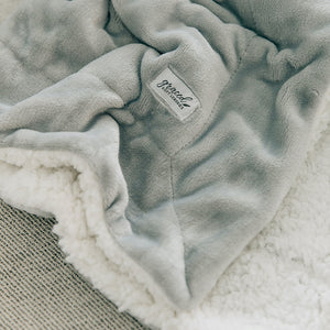 Gray Sherpa Fleece Throw Blanket