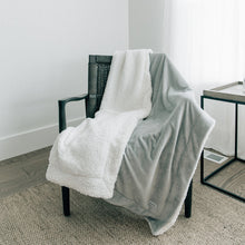 Gray Sherpa Fleece Throw Blanket