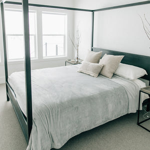 Gray Fleece Bedding Blankets