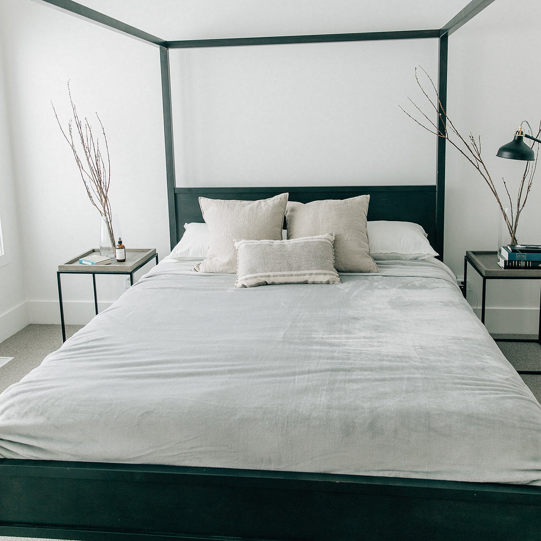 Gray Fleece Bedding Blankets