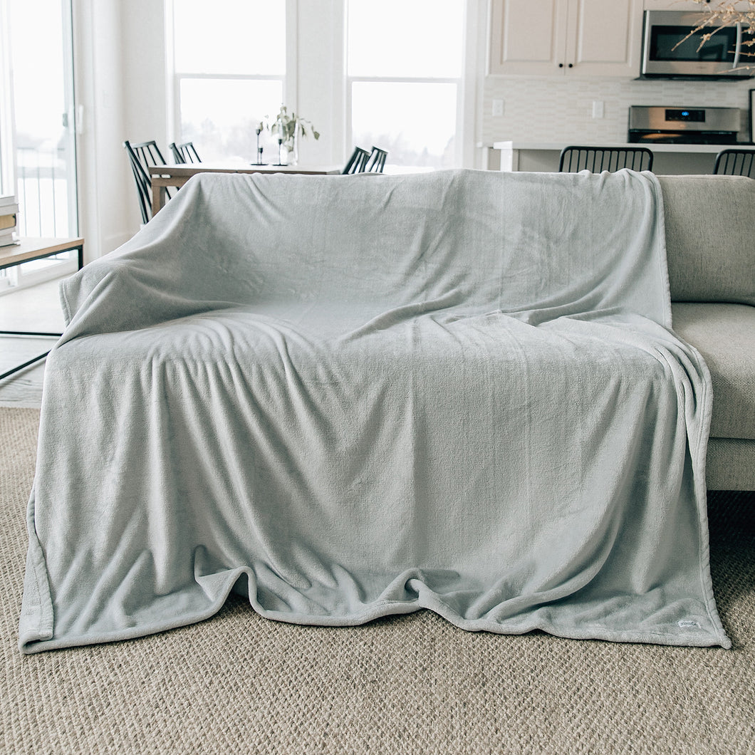 Gray Fleece Throw Blanket