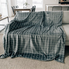 Grid Fleece Throw Blanket