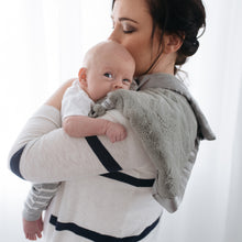 Gray Plush Satin Border Baby Blankets