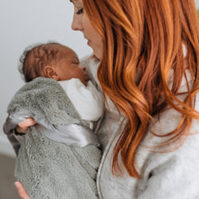 Gray Plush Satin Border Baby Blankets