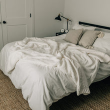 Ivory Sherpa Fleece Throw Blanket