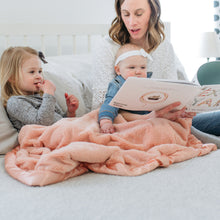 Peach Plush Satin Border Baby Blankets