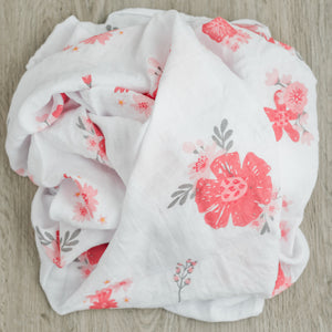 2-Pack Summer Daisies Bamboo Muslin Swaddle Blankets