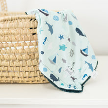 Nautical Blue Minky Baby Blankets