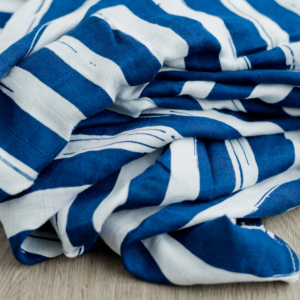 Navy muslin swaddle deals