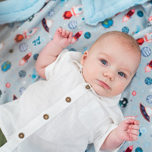 Space Blue Minky Baby Blankets