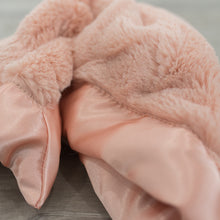 Peach Plush Satin Border Baby Blankets