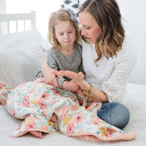 Pink Blossoms Minky Baby Blankets