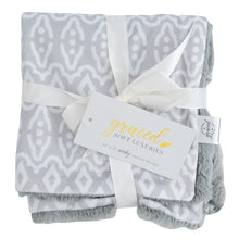 Ikat Gray Minky Baby Blankets