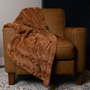 Camel Faux Fur Home Throw Blankets
