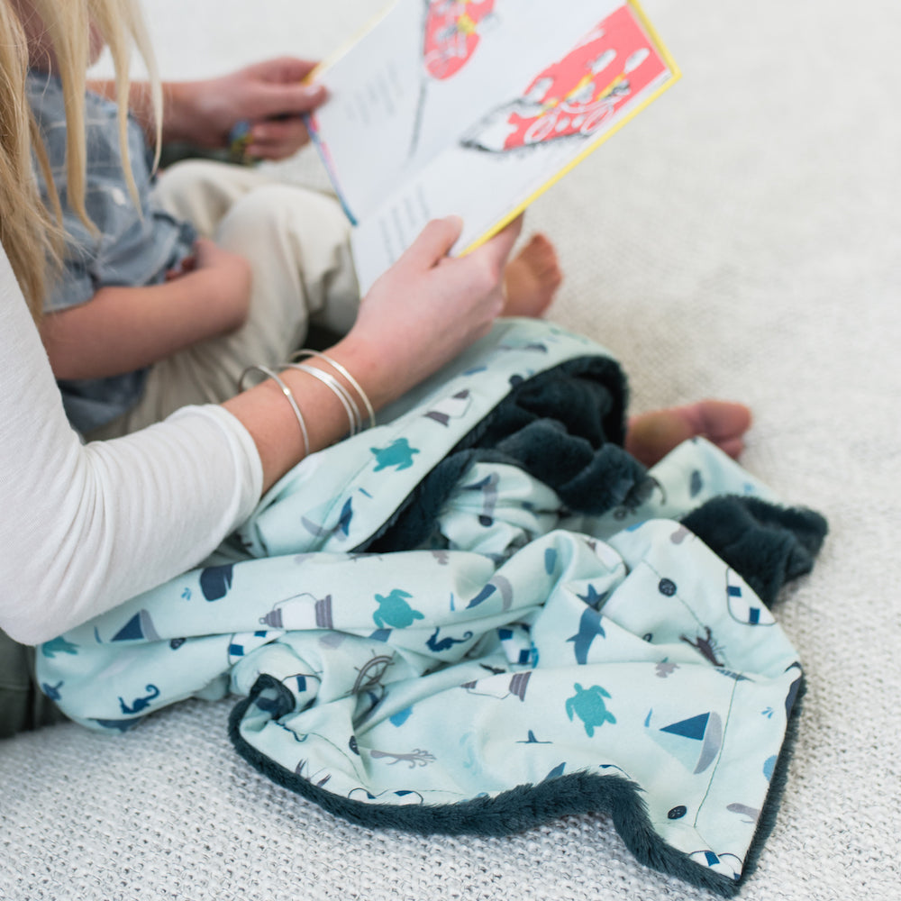 Nautical Blue Minky Baby Blankets