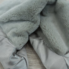 Gray Plush Satin Border Baby Blankets
