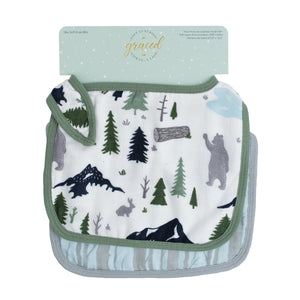 2-Pack Woodland Forest Bamboo Muslin Bibs